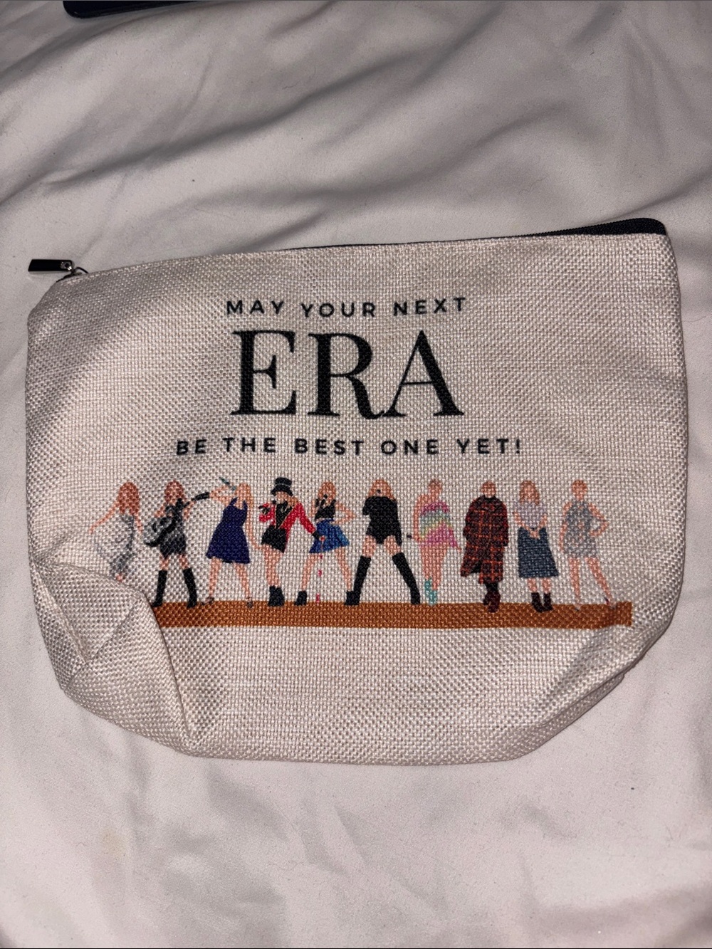 Canvas Cosmetic Pouch – Beige "May Your Next Era"